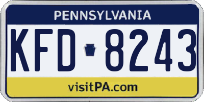 PA license plate KFD8243