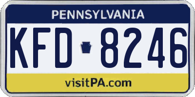 PA license plate KFD8246