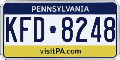 PA license plate KFD8248