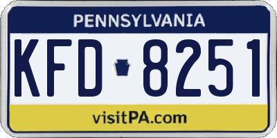 PA license plate KFD8251