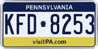 PA license plate KFD8253