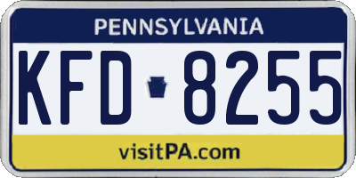 PA license plate KFD8255