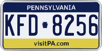 PA license plate KFD8256