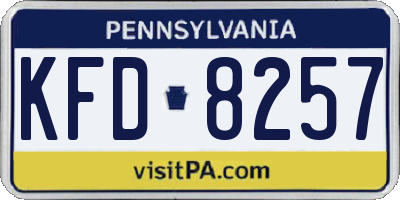 PA license plate KFD8257