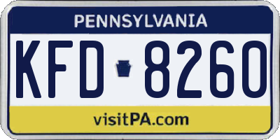 PA license plate KFD8260