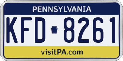 PA license plate KFD8261