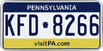 PA license plate KFD8266