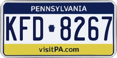 PA license plate KFD8267