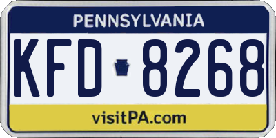 PA license plate KFD8268