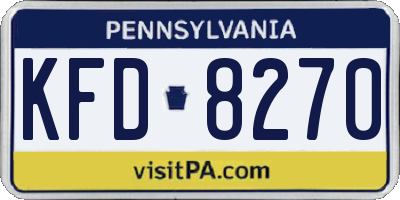 PA license plate KFD8270