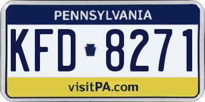 PA license plate KFD8271