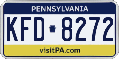 PA license plate KFD8272