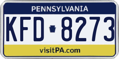 PA license plate KFD8273