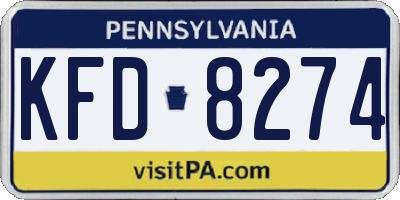 PA license plate KFD8274