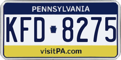 PA license plate KFD8275