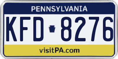 PA license plate KFD8276