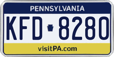 PA license plate KFD8280