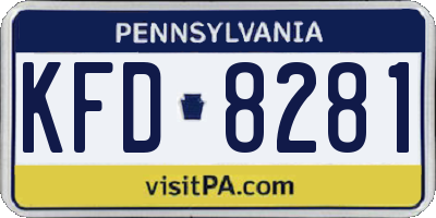 PA license plate KFD8281