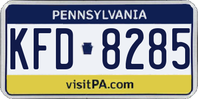 PA license plate KFD8285