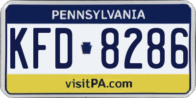 PA license plate KFD8286