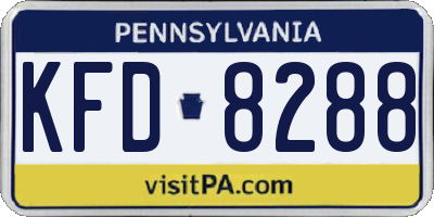 PA license plate KFD8288