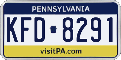 PA license plate KFD8291