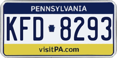 PA license plate KFD8293