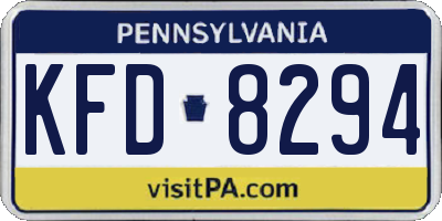 PA license plate KFD8294