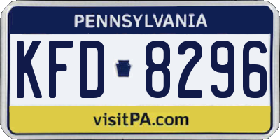 PA license plate KFD8296