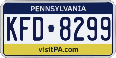 PA license plate KFD8299