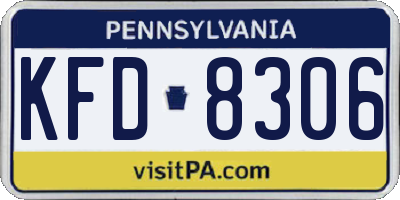 PA license plate KFD8306