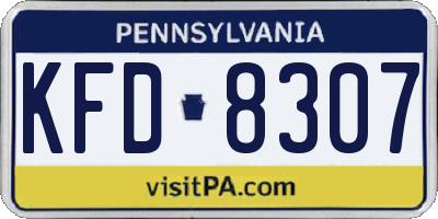 PA license plate KFD8307