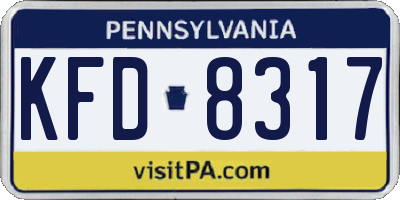PA license plate KFD8317