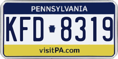 PA license plate KFD8319