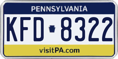 PA license plate KFD8322