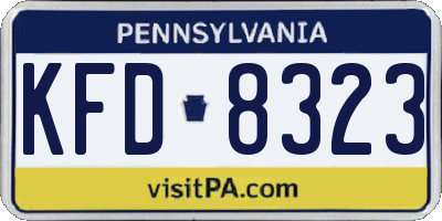PA license plate KFD8323