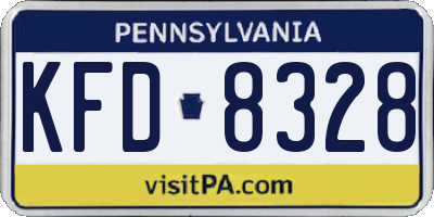 PA license plate KFD8328