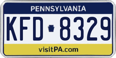 PA license plate KFD8329