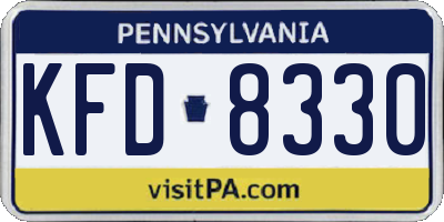 PA license plate KFD8330