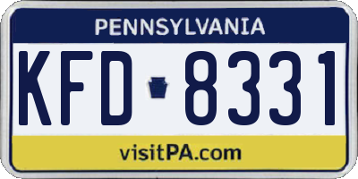 PA license plate KFD8331