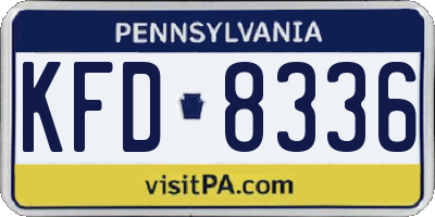 PA license plate KFD8336