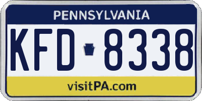 PA license plate KFD8338