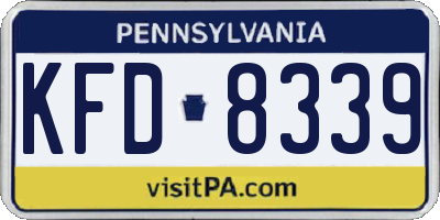 PA license plate KFD8339