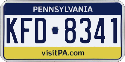 PA license plate KFD8341