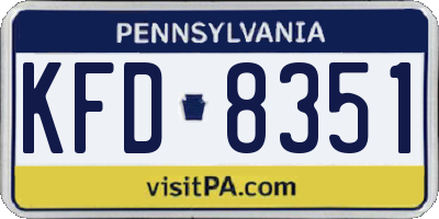 PA license plate KFD8351