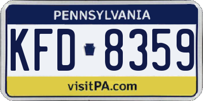 PA license plate KFD8359
