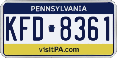 PA license plate KFD8361