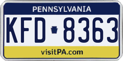 PA license plate KFD8363