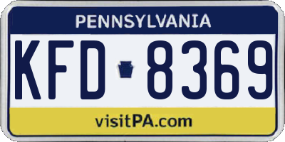 PA license plate KFD8369