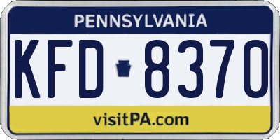PA license plate KFD8370